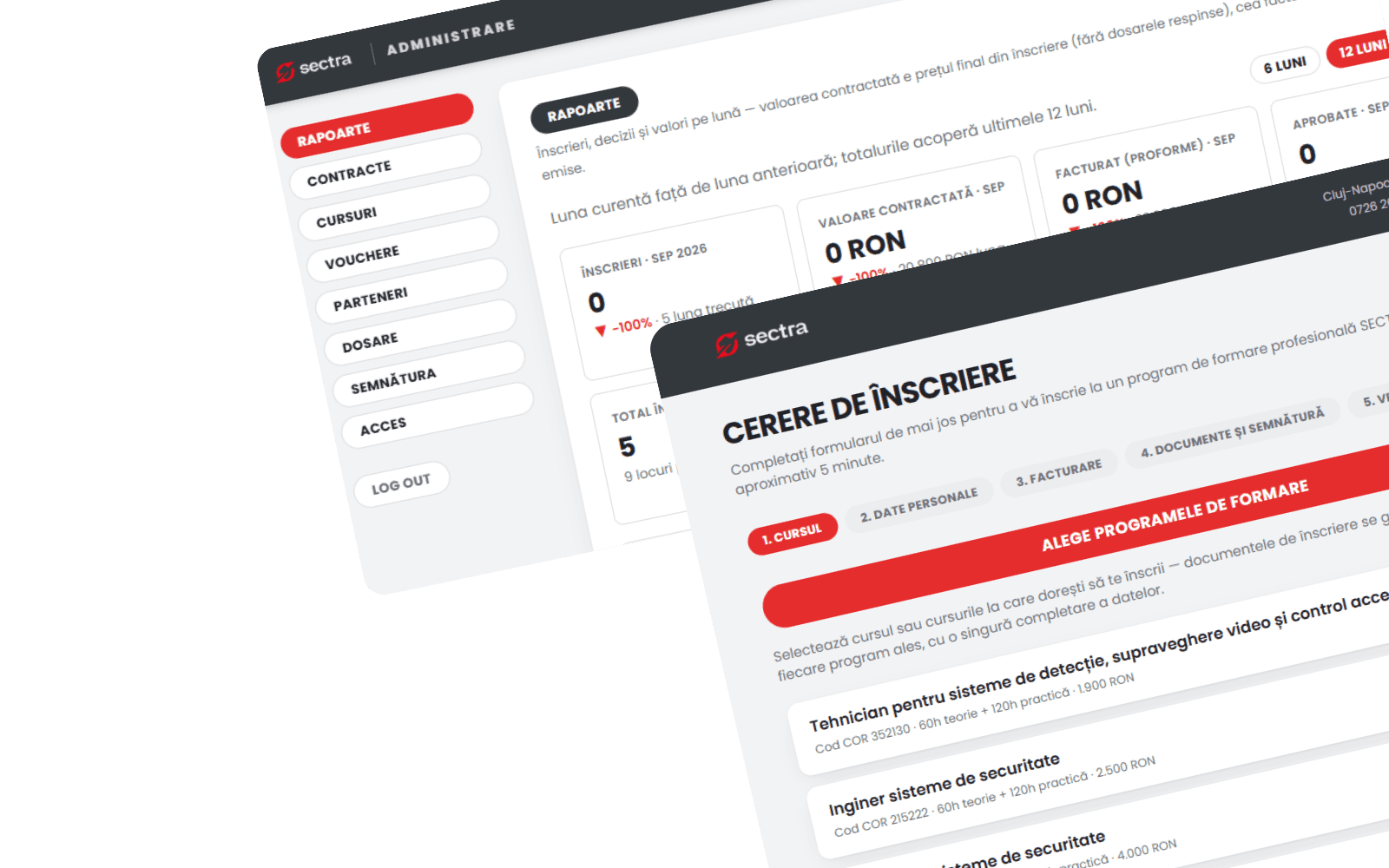 Platformă de înscriere, de la formular la proformă